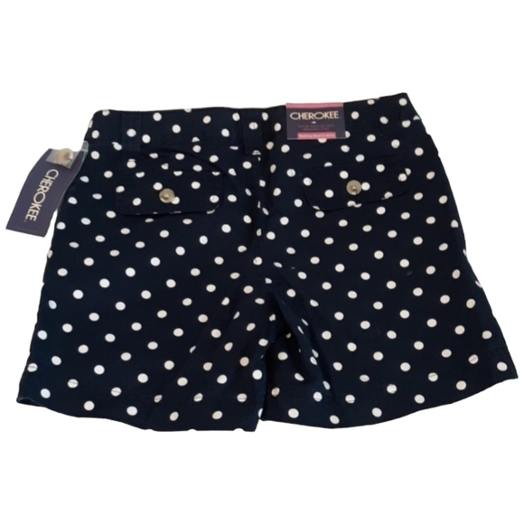 🪻BOGO🪻 NWT Girls Navy Polka Dot Shorts Sz 10/12 - Picture 3 of 5